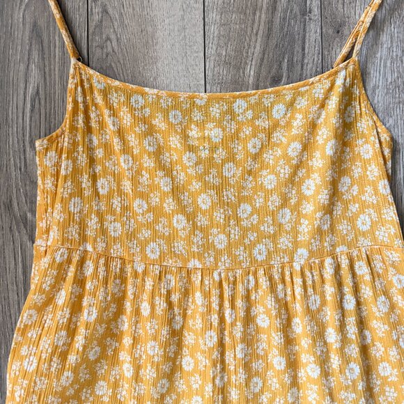 Reformation Organic Cotton Tiered Ditsy Floral Yellow Sundress Womens Small Boho - Picture 2 of 10